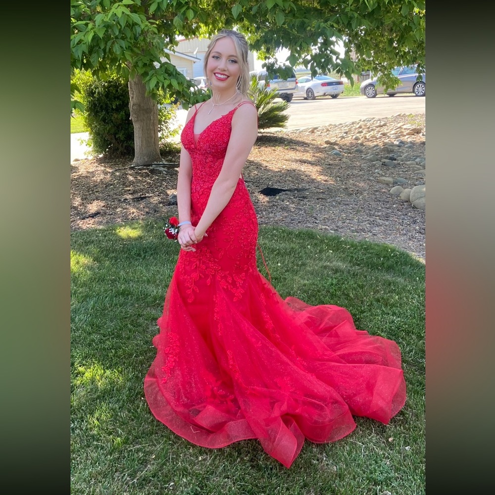 Amarra Red prom dress.